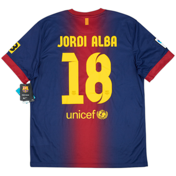 2012-13 Barcelona Home Shirt Jordi Alba #18 (L)