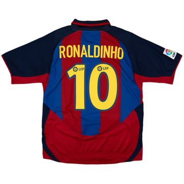 2003-04 Barcelona Home Shirt Ronaldinho #10 - 8/10 - (M)
