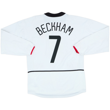 2002-03 Manchester United Away L/S Shirt Beckham #7 - 6/10 - (M)