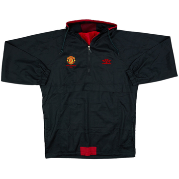 1999-00 Manchester United Umbro Hooded 1/4 Zip Rain Jacket - 8/10 - (L)