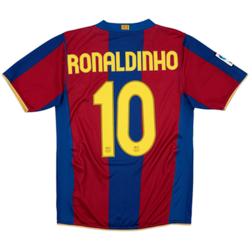2007-08 Barcelona Home Shirt Ronaldinho #10 - 8/10 - (S)