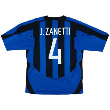 2003-04 Inter Milan Home L/S Shirt J.Zanetti #4 - 7/10 - (L)