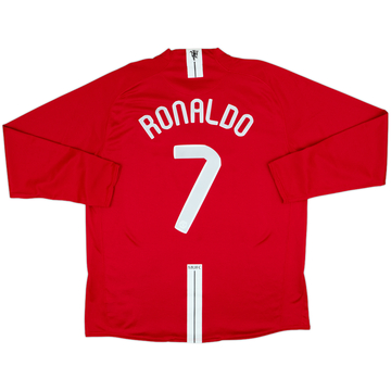 2007-09 Manchester United Home L/S Shirt Ronaldo #7 - 7/10 - (XL)