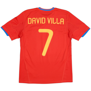 2009-10 Spain Home Shirt David Villa #7 - 8/10 - (XL.Boys)
