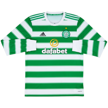 2021-22 Celtic Home L/S Shirt - 7/10 - (M)