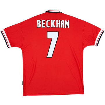 1998-00 Manchester United Home Shirt Beckham #7 - 10/10 - (XL)