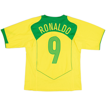 2004-06 Brazil Home Shirt Ronaldo #9 - 10/10 - (M)
