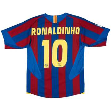 2005-06 Barcelona Home Shirt Ronaldinho #10 - 8/10 - (M)