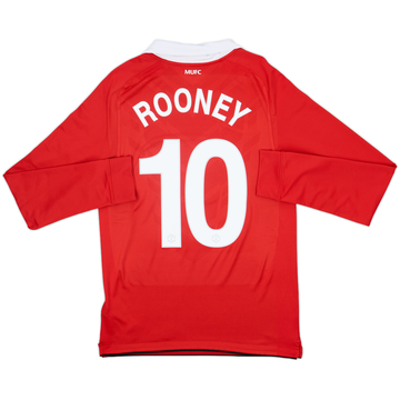 2010-11 Manchester United Home L/S Shirt Rooney #10 - 9/10 - (S)