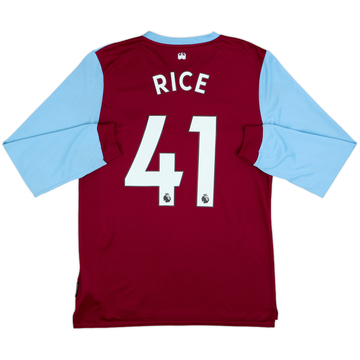 2019-20 West Ham Home L/S Shirt Rice #41 - 8/10 - (M)