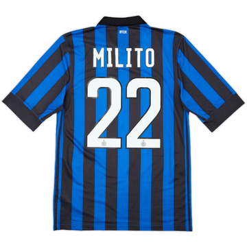 2011-12 Inter Milan Home Shirt Milito #22 - 9/10 - (S)