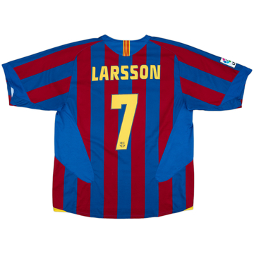 2005-06 Barcelona Home Shirt Larsson #7 - 8/10 - (XL)