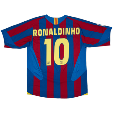 2005-06 Barcelona Home Shirt Ronaldinho #10 - 8/10 - (L)