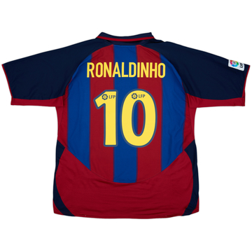 2003-04 Barcelona Home Shirt Ronaldinho #10 - 8/10 - (XXL)