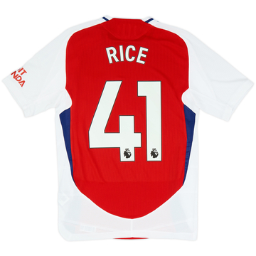2024-25 Arsenal Authentic Home Shirt Rice #41 (S)