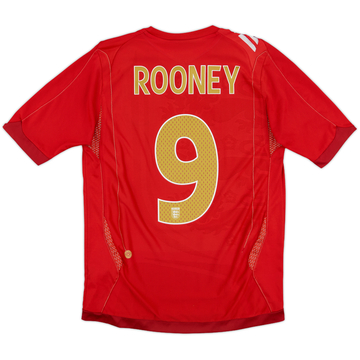 2006-08 England Away Shirt Rooney #9 - 7/10 - (S)