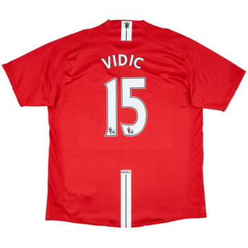 2007-09 Manchester United Home Shirt Vidic #15 - 7/10 - (XL)
