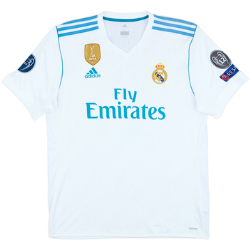 2017-18 Real Madrid Authentic Home Shirt - 4/10 - (XL)