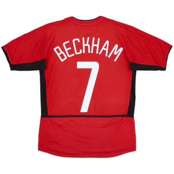 2002-04 Manchester United Home Shirt Beckham #7 - 6/10 - (XL.Boys)