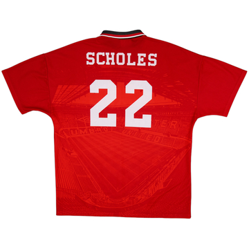 1994-96 Manchester United Home Shirt Scholes #22 - 8/10 - (XL)