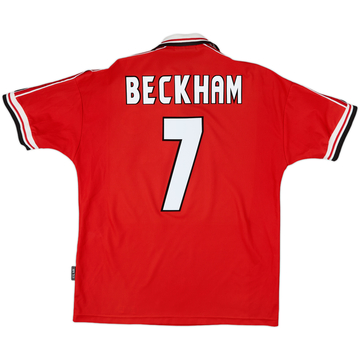1998-00 Manchester United Home Shirt Beckham #7 - 7/10 - (L)