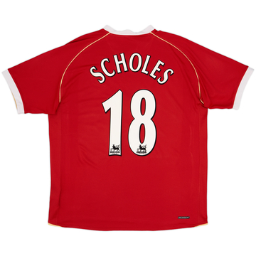 2006-07 Manchester United Home Shirt Scholes #18 - 10/10 - (XL)
