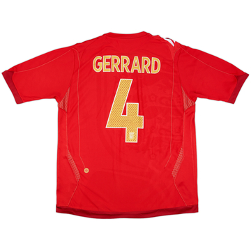 2006-08 England Away Shirt Gerrard #4 - 4/10 - (L)