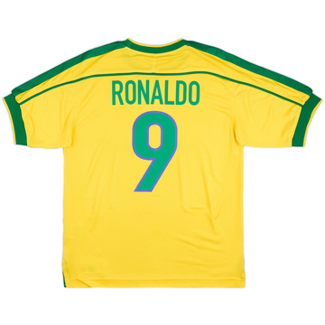 1998-00 Brazil Home Shirt Ronaldo #9 - 6/10 - (S)
