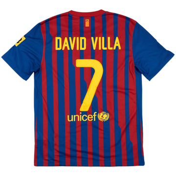 2011-12 Barcelona Home Shirt David Villa #7 - 6/10 - (M)