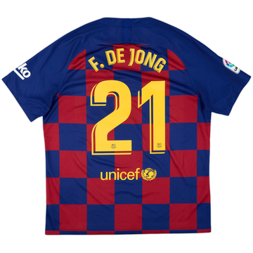 2019-20 Barcelona Home Shirt F.De Jong #21 - 8/10 - (XL)