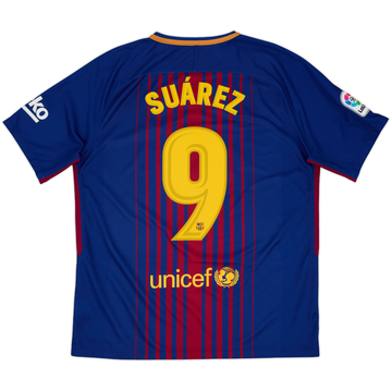 2017-18 Barcelona Home Shirt Suarez #9 - 8/10 - (L)