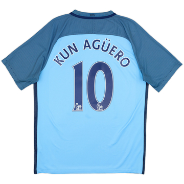 2016-17 Manchester City Home Shirt Kun Aguero #10 - 9/10 - (M)