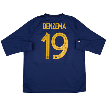 2022-23 France Home L/S Shirt Benzema #19 - 8/10 - (XL)