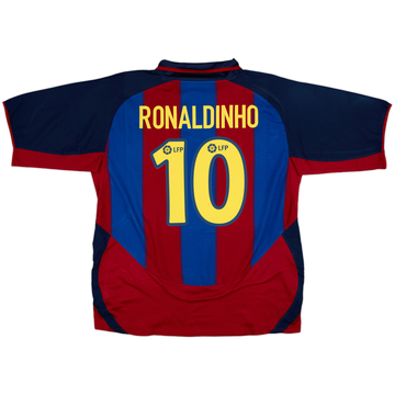2003-04 Barcelona Home Shirt Ronaldinho #10 - 8/10 - (XL)