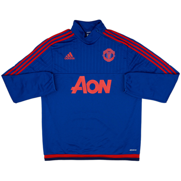 2015-16 Manchester United adidas 1/4 Zip Drill Top - 9/10 - (L)