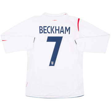 2005-07 England Home L/S Shirt Beckham #7 (S)