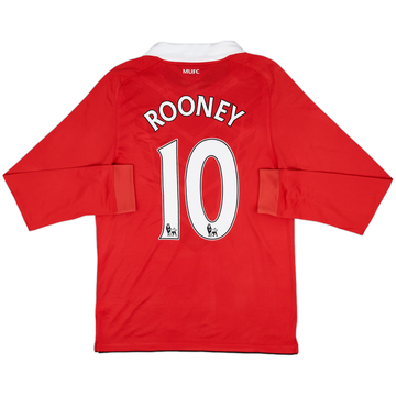 2010-11 Manchester United Home L/S Shirt Rooney #10 (M)