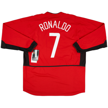 2002-04 Manchester United Home L/S Shirt Ronaldo #7 (XXL)