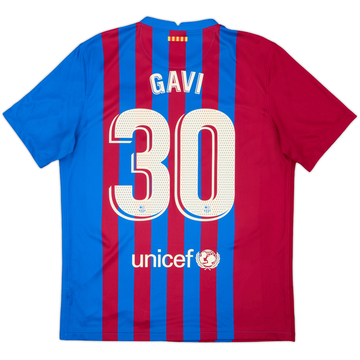 2021-22 Barcelona Home Shirt Gavi #30 - 8/10 - (L)