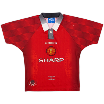 1996-98 Manchester United Home Shirt - 7/10 - (L.Boys)