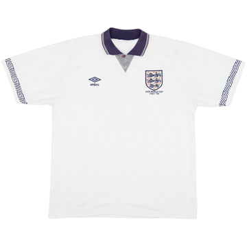 1990-92 England Home Shirt - 7/10 - (XL)