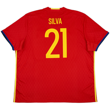 2016-17 Spain Home Shirt Silva #21 - 8/10 - (XXL)
