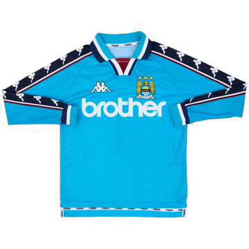 1997-99 Manchester City Home L/S Shirt - 7/10 - (L.Boys)