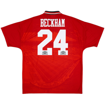 1994-96 Manchester United Home Shirt Beckham #24 - 10/10 - (XL)