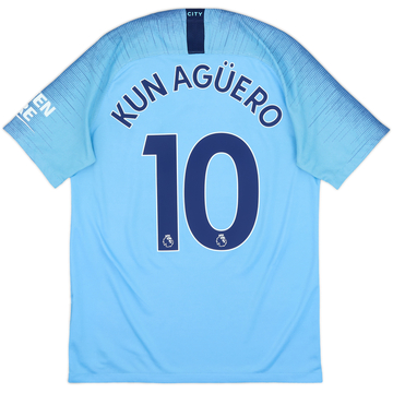 2018-19 Manchester City Home Shirt Kun Aguero #10 - 9/10 - (M)
