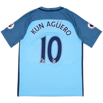 2016-17 Manchester City Home Shirt Kun Aguero #10 - 8/10 - (M)