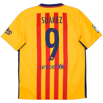 2015-16 Barcelona Away Shirt Suarez #9 - 10/10 - (L)