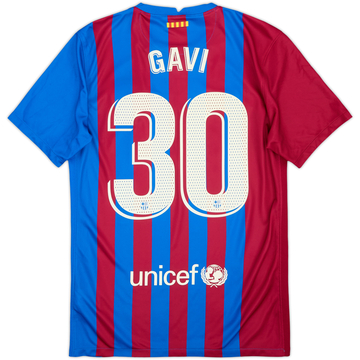 2021-22 Barcelona Home Shirt Gavi #30 - 10/10 - (S)