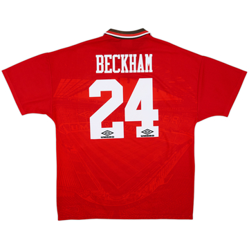 1994-96 Manchester United Home Shirt Beckham #24 - 6/10 - (XL)