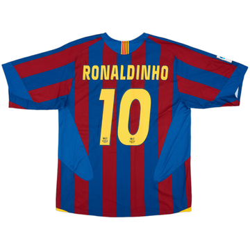 2005-06 Barcelona Home Shirt Ronaldinho #10 - 7/10 - (L)